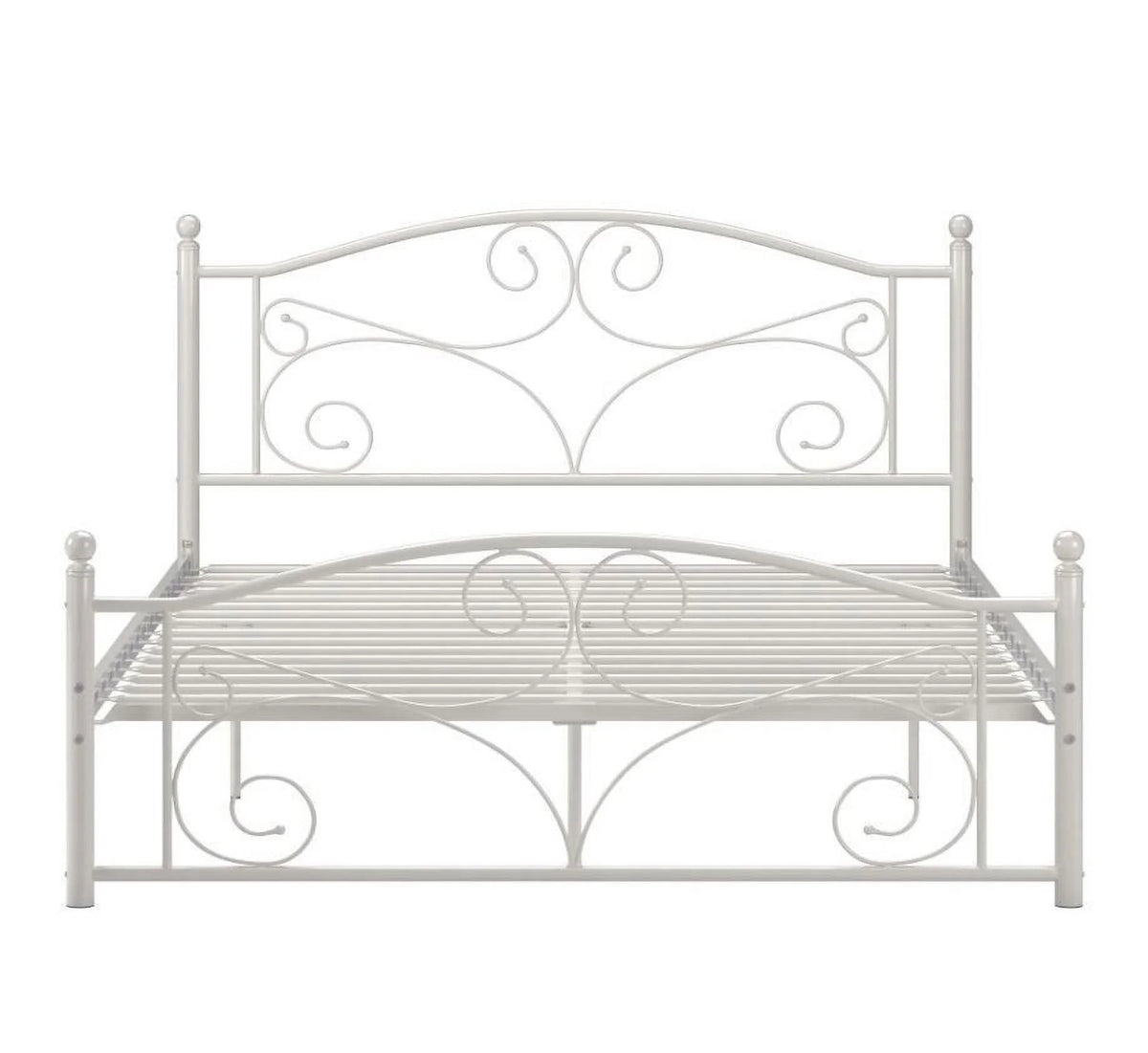 White Metal Platform Bed W443