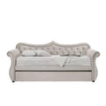 Beige Fabric Daybed & Trundle L3509