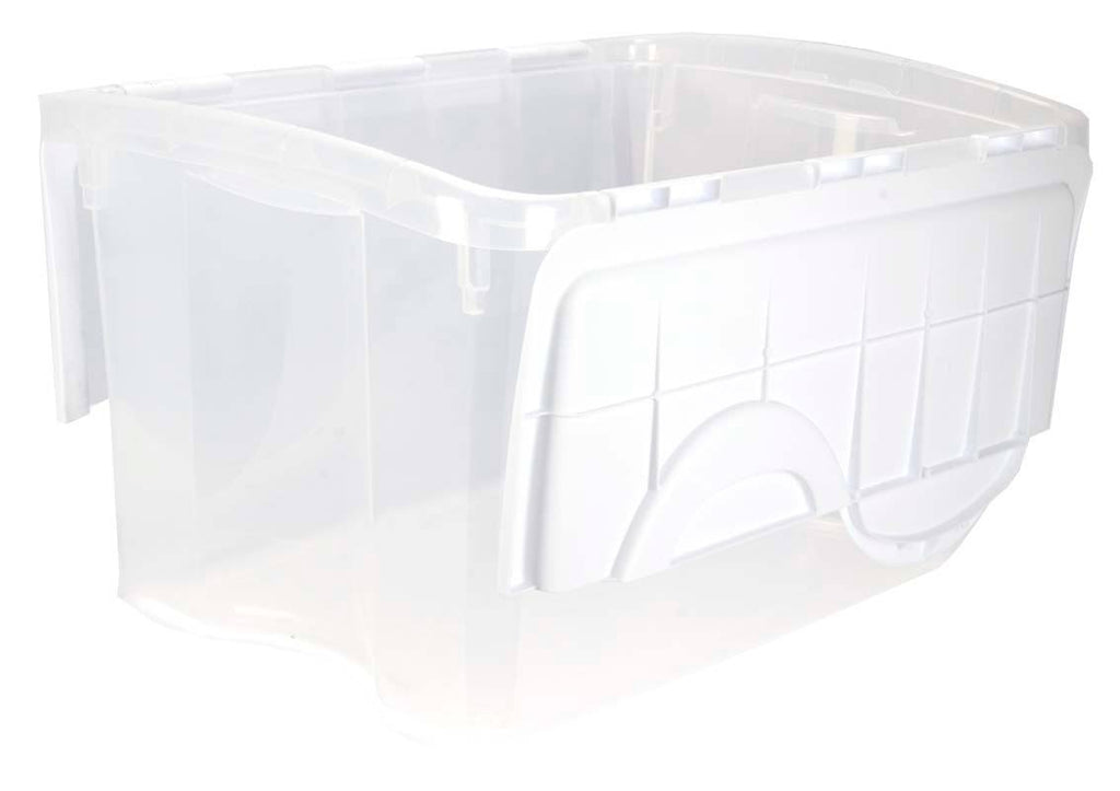 48 Quart Clear Hinged Plastic Storage Container 6 Pack F810