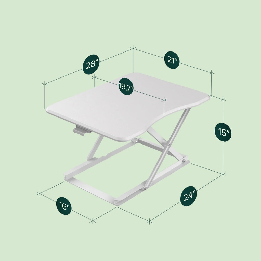 28" White Adjustable Height Standing Desk I918541