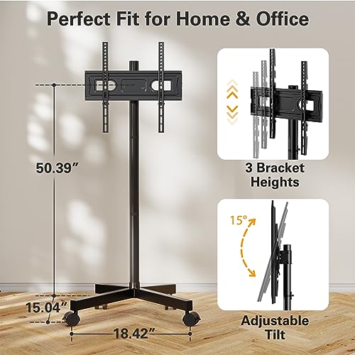 Rolling TV Stand for 23-60 Inch TVs with Locking Wheels C972751
