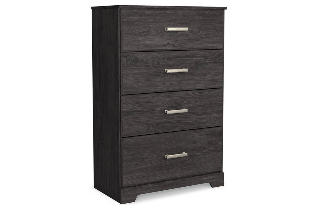 Black Four Drawer Engineered Wood Chest O413373