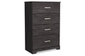 Black Four Drawer Engineered Wood Chest O413373