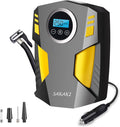 Tire Inflator Portable Air Compressor with 3 Nozzle Adaptors and Digital LED Light, DC 12V Electric Air Pump O240