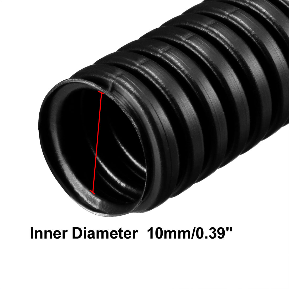 13mm Outside Dia Corrugated Bellow Conduit Tube Black I492