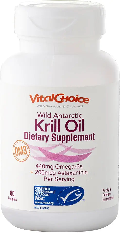 Wild Antarctic Krill Oil Dietary Supplement, 60 Softgels N748