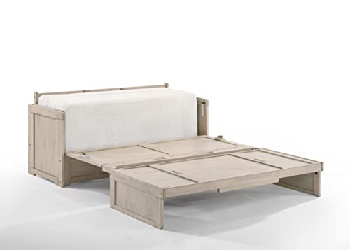 Rural Grey Twin XL Murphy Cabinet Bed with 6" Gel Memory Foam Mattress O801494