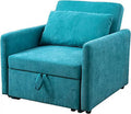 Green Flannelette Tufted Convertible Chair Q348