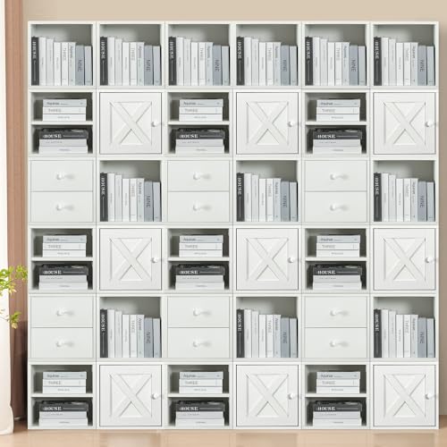 Pure White-Washed Wood Storage Cubes C683