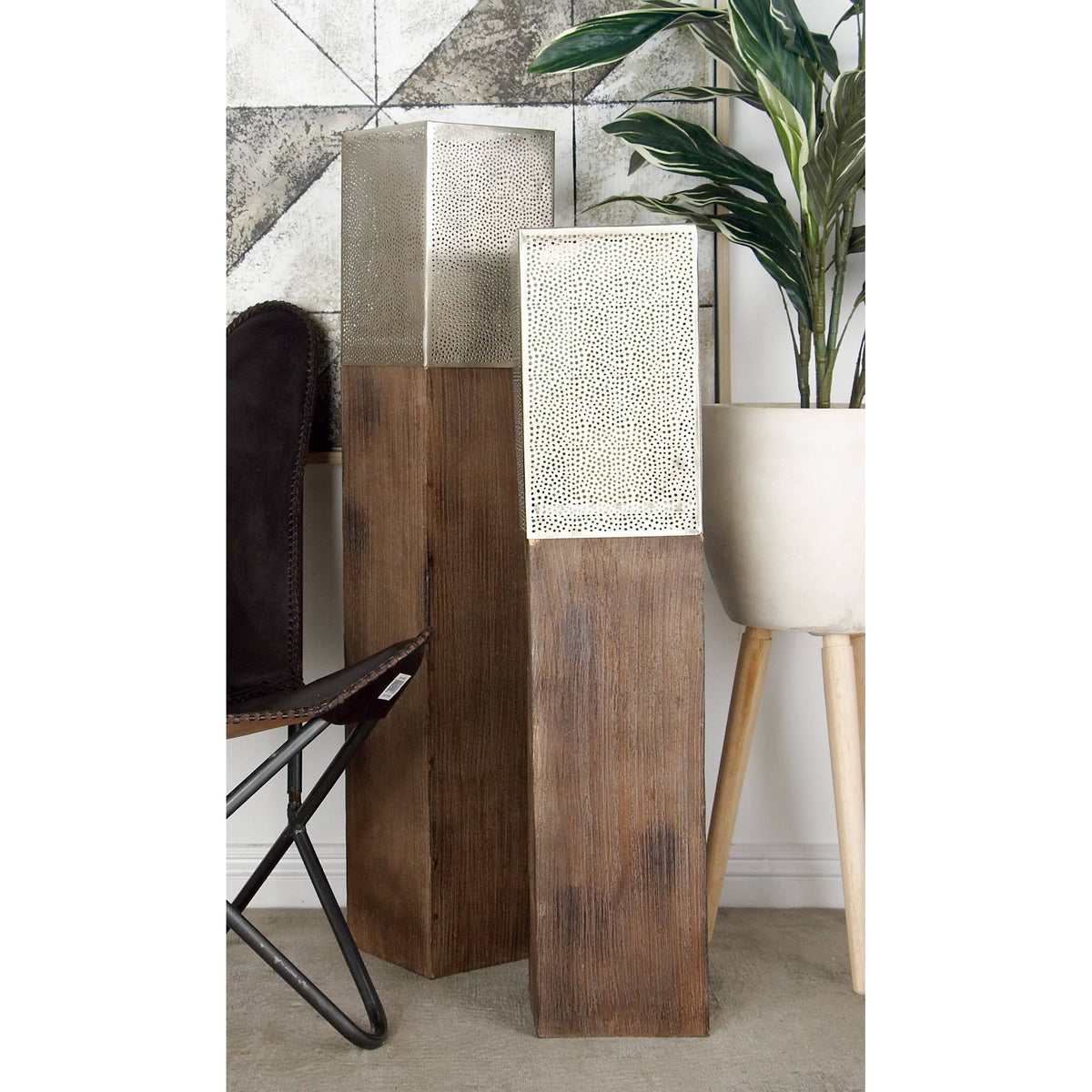 Wood Metal Floor Hurricane R61206