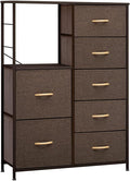 Gray 7 Drawer Vertical Dresser Storage Tower X13606