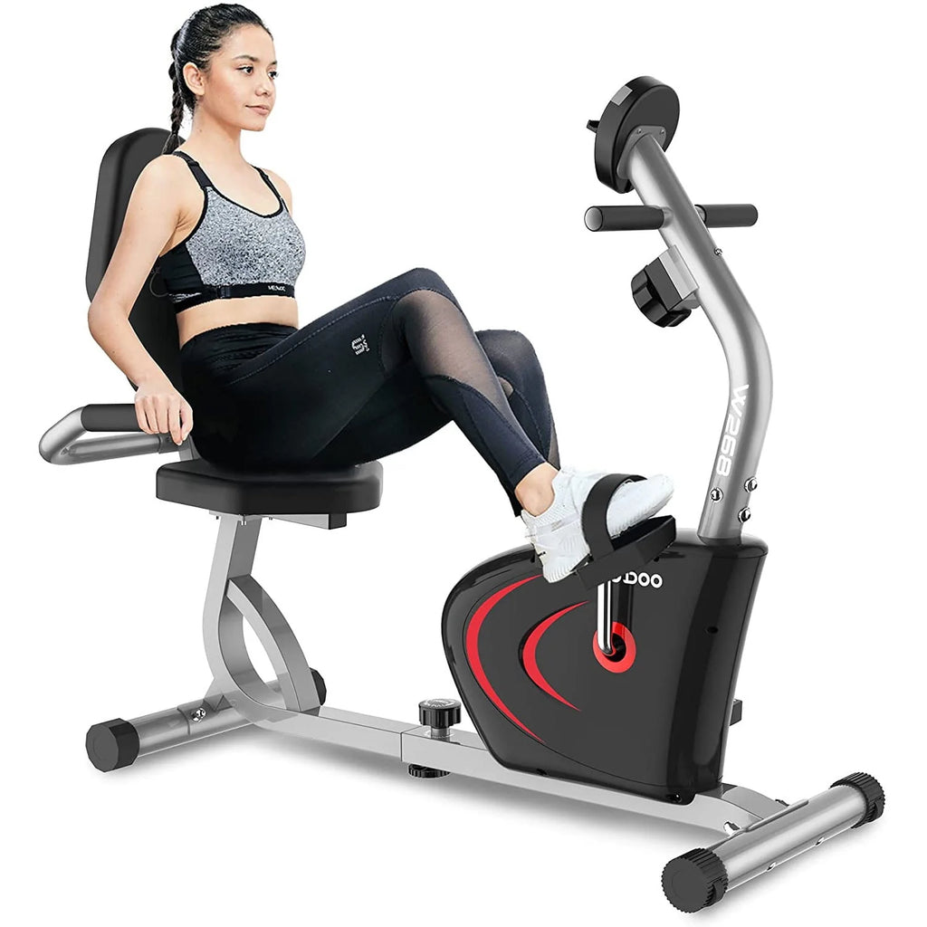 Magnetic Recumbent Exercise Bike 330lbs Blue G42952