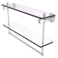 Double Glass Shelf with Towel Bar - Satin Nickel / 22 inch K4898