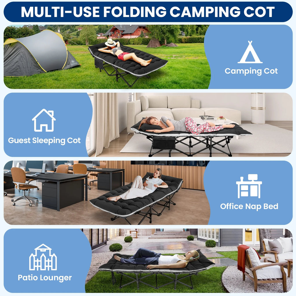 Portable Folding Bed with Removable Thick Mattress and Carry Bag Z33955