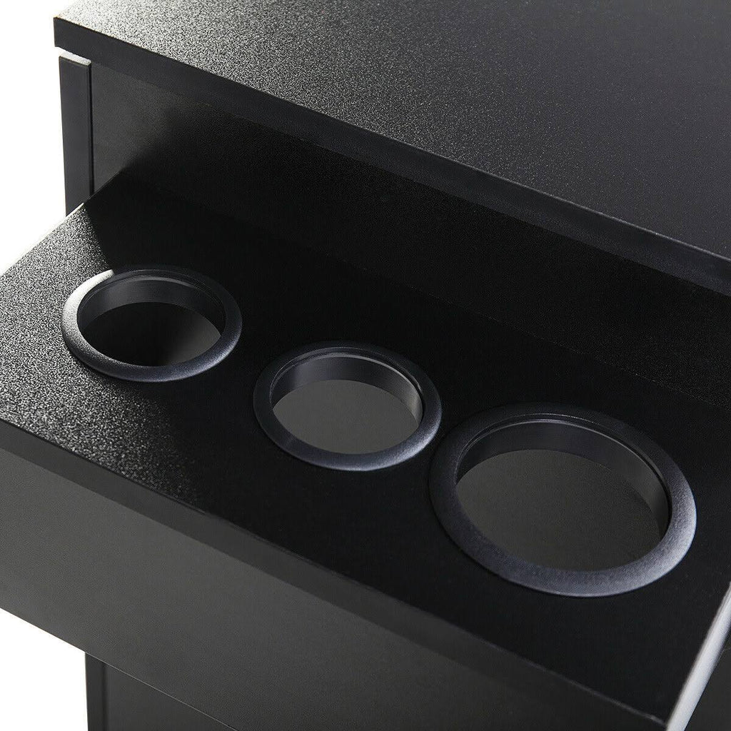 Black Locking Salon Storage Cabinet with Hair Dryer Holder Drawer R2158