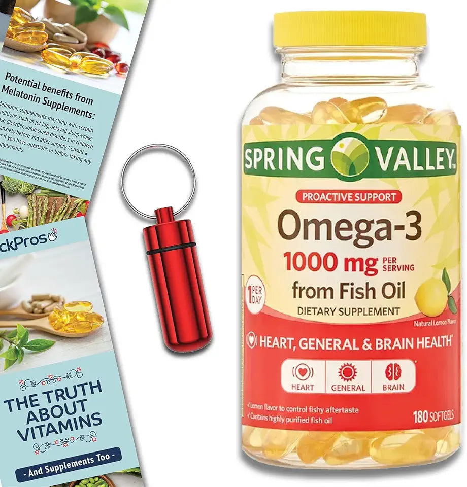 Omega-3 Fish Oil Soft Gels 1000 mg 180 Count T9398