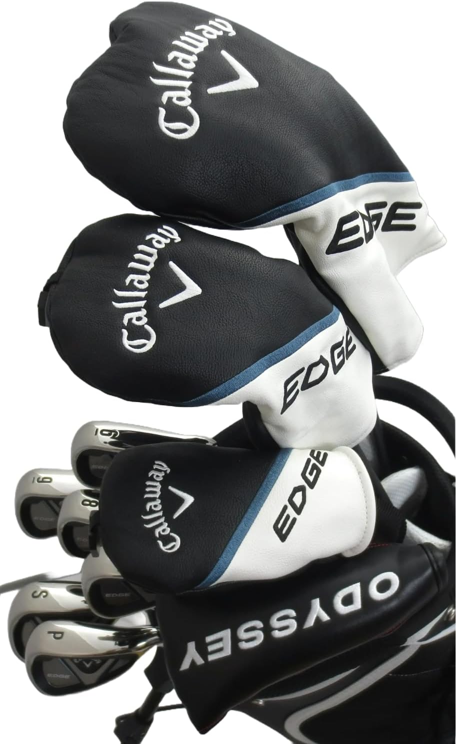 Complete Golf Set Driver Wood Hybrid Irons Putter Right Handed Regular Flex Black White Blue U78725
