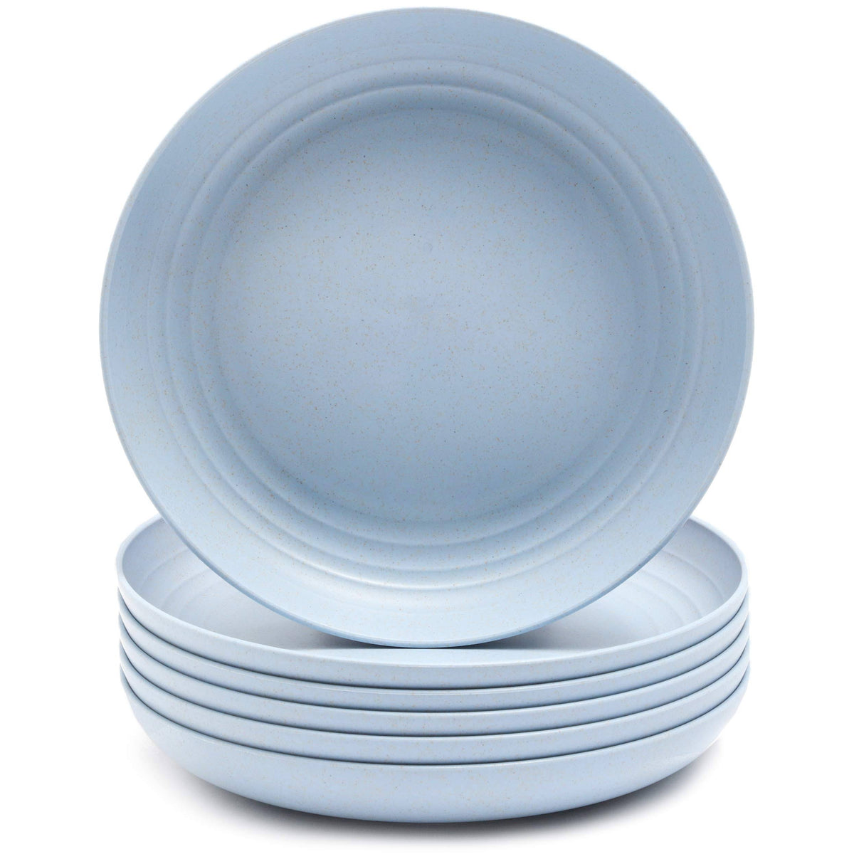 6-Pack Wheat Straw Plates 8.75" Dishwasher & Microwave Safe Blue X6002