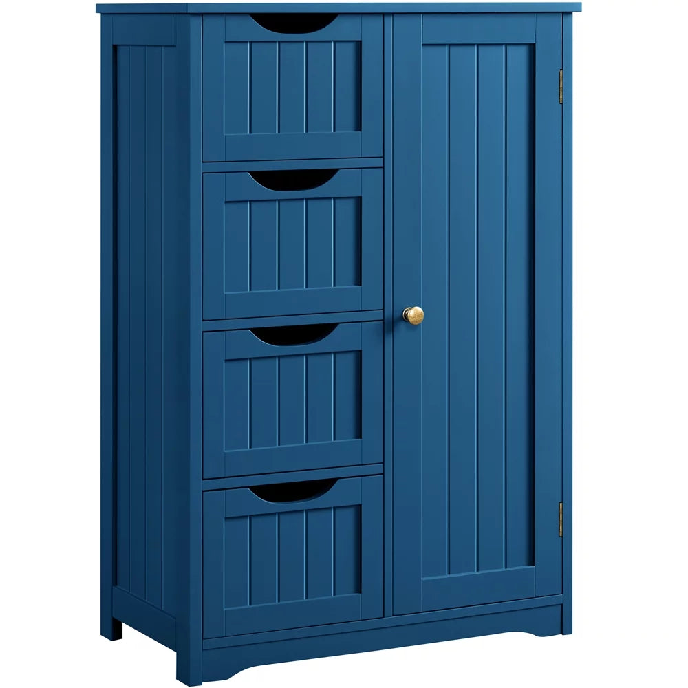 Navy Blue 4 Drawer Wooden Storage Cabinet G9059