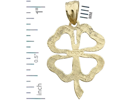 14K Gold Four Leaf Clover Charm O3962