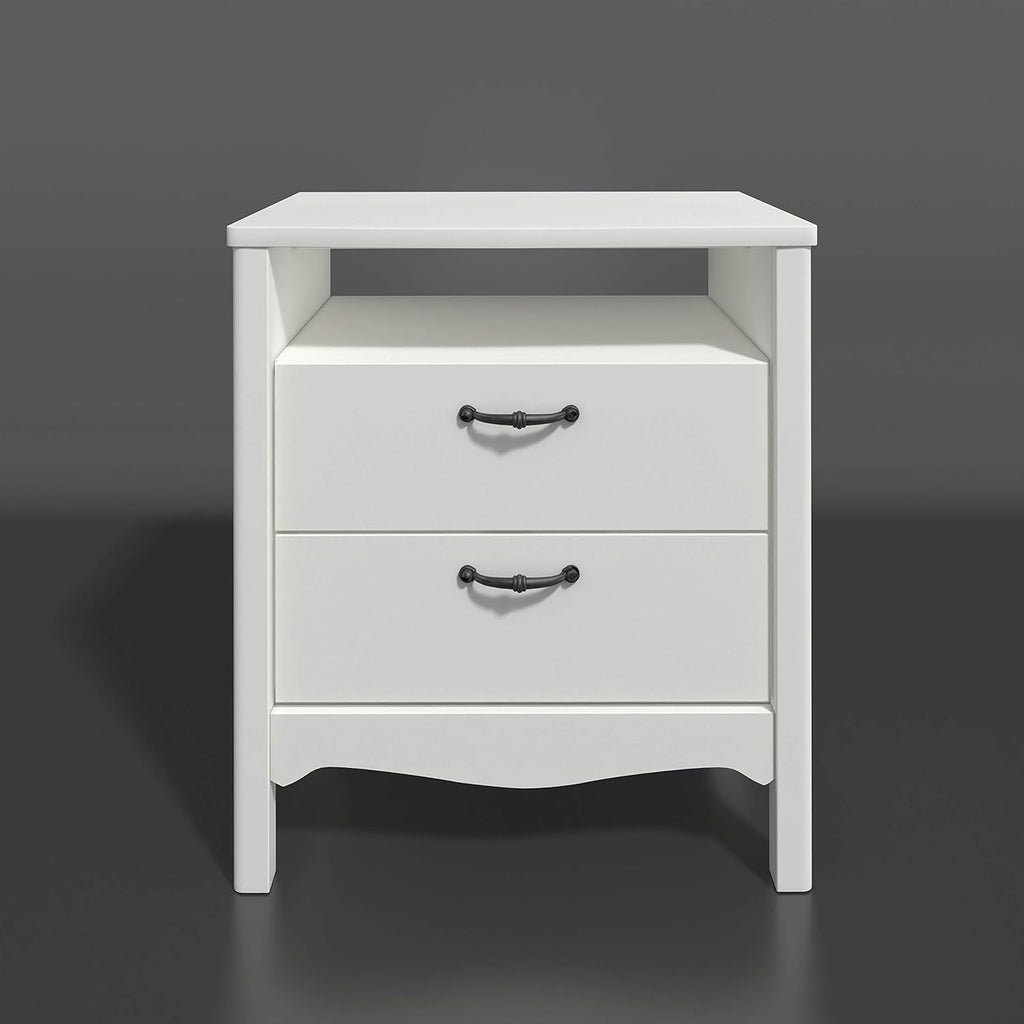 White 2 Drawer Nightstand T699