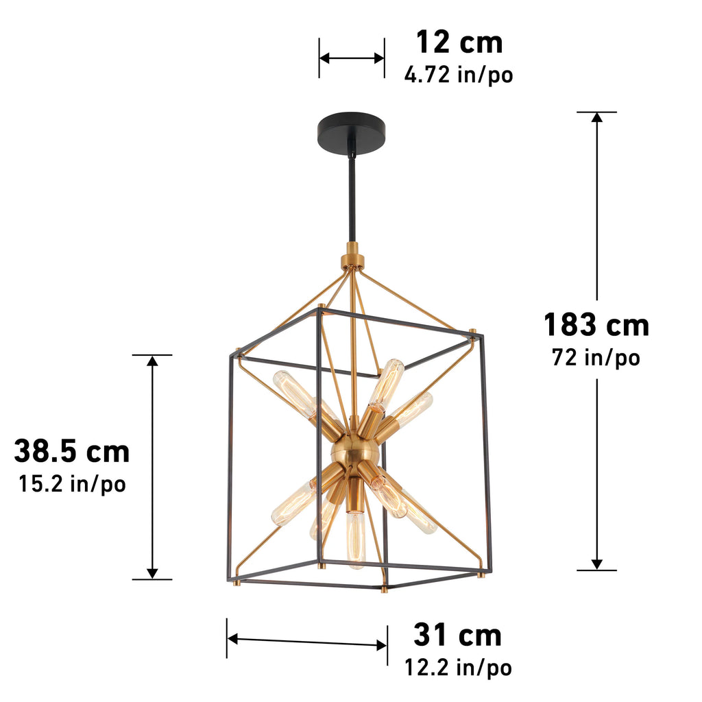 9-light Pendant Black & Gold Z275752
