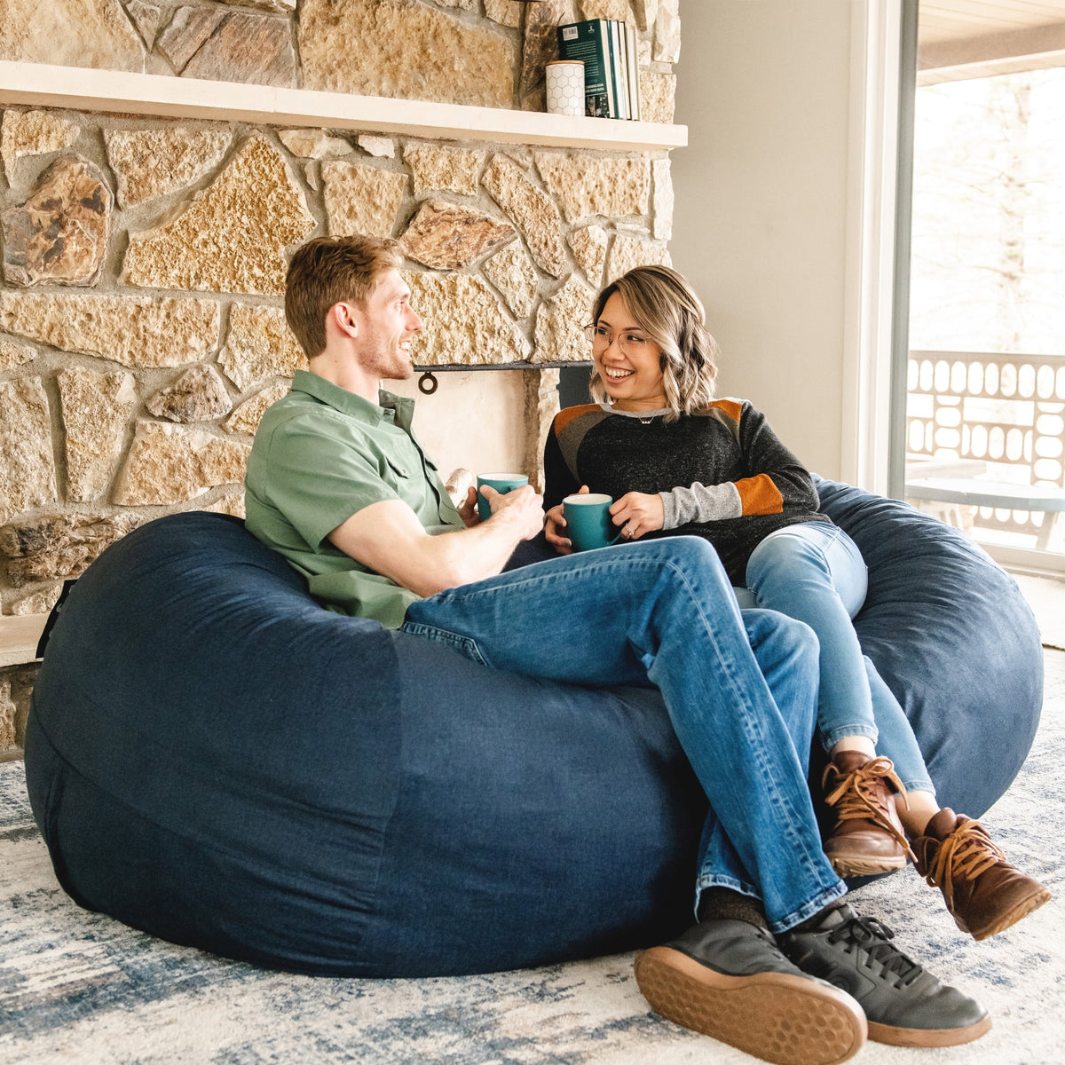 Foam Filled Bean Bag Chair with Removable Cover N98186
