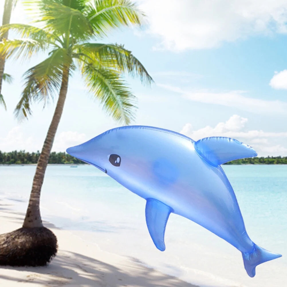 3pcs Inflatable Dolphin Bath Time Swimming Pool Beach Toy (Blue) M1212