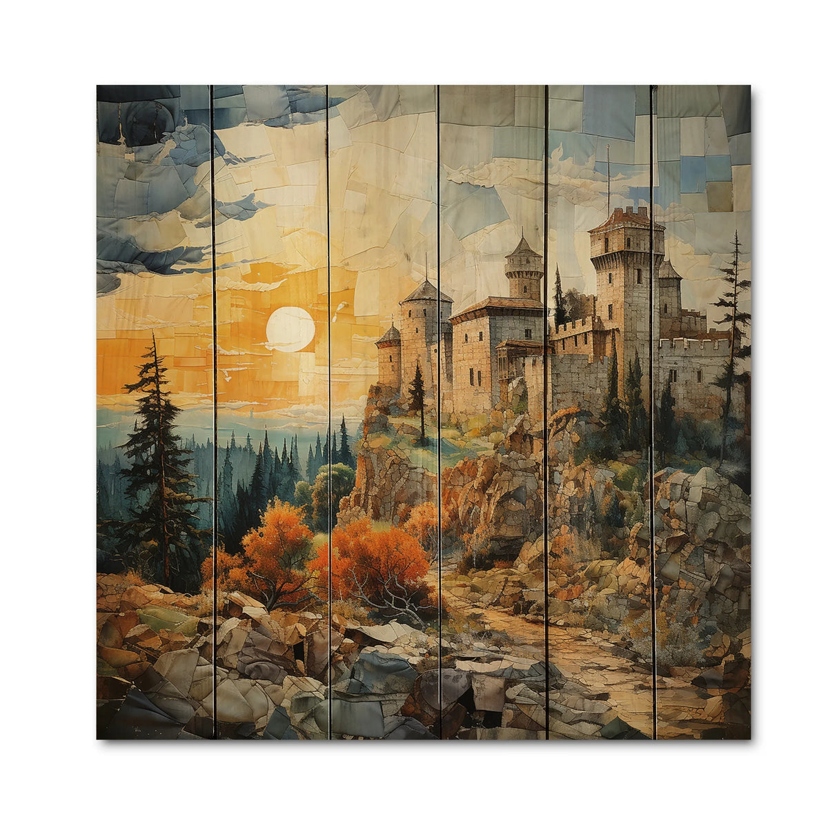 Natural Pine Wood Landscapes Print Q121127