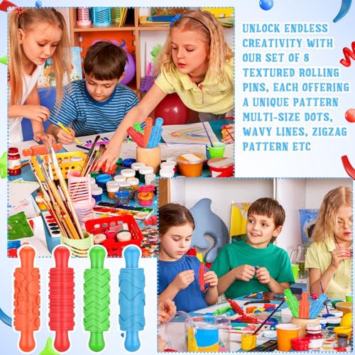 8 Pcs Play Dough Rollers with Plastic Handles U40542