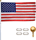 15ft Dark Bronze Anodized Aluminum Telescoping Flag Pole Kit with 3 x 5 American Flag W36772