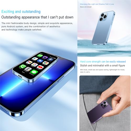 3.0 Inch Mini Smartphone 2GB 16GB Quad Core Android Dual Sim Light Blue T873