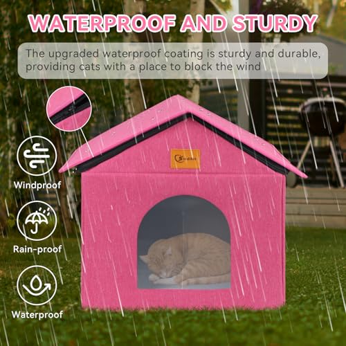 Waterproof Outdoor Cat House with Cushion A760