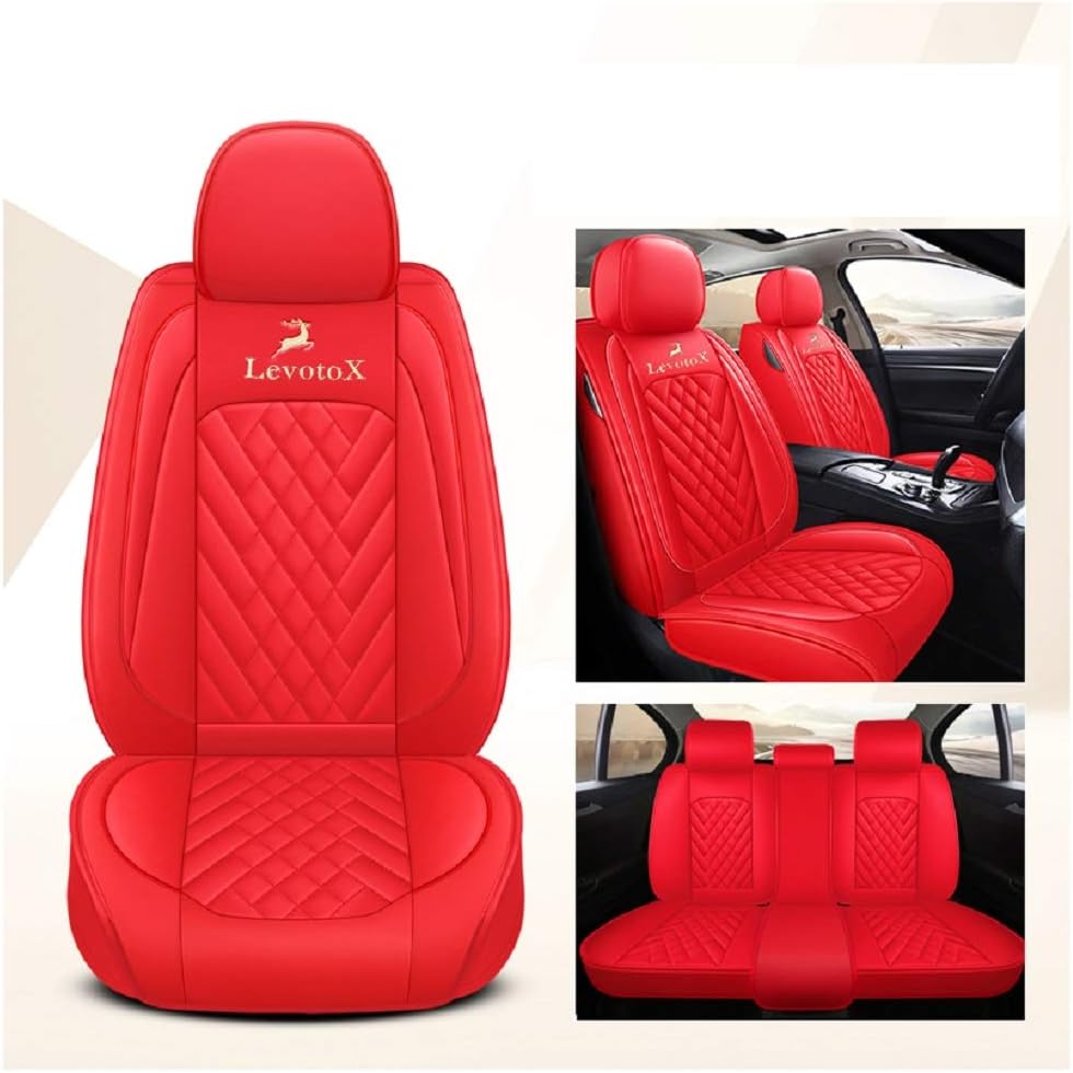 Red 5 Seats Full Set Car Seat Covers M6436