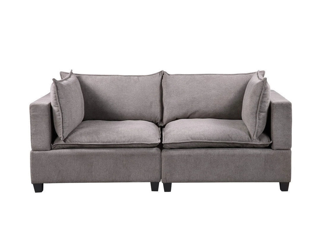 Light Gray Fabric Loveseat L9123