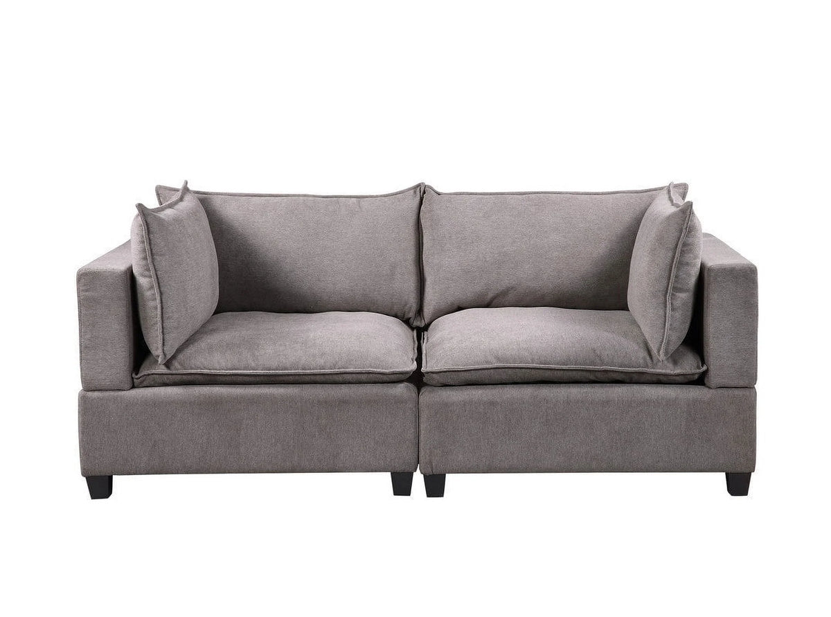 Light Gray Fabric Loveseat L9123