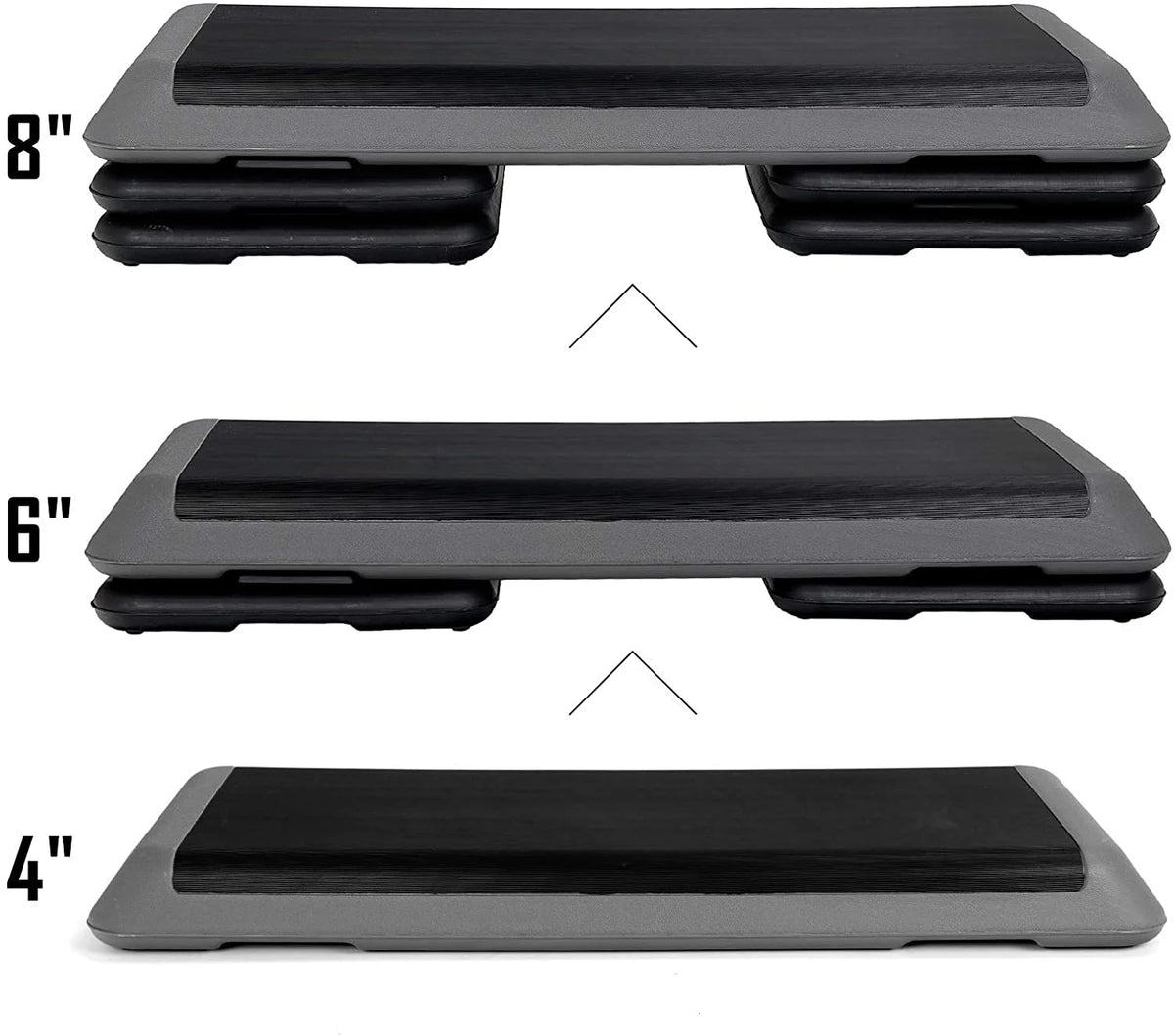 Aerobic Exercise Stepper Platform with Adjustable Risers 4"-6"-8", MAX 550lb I757898