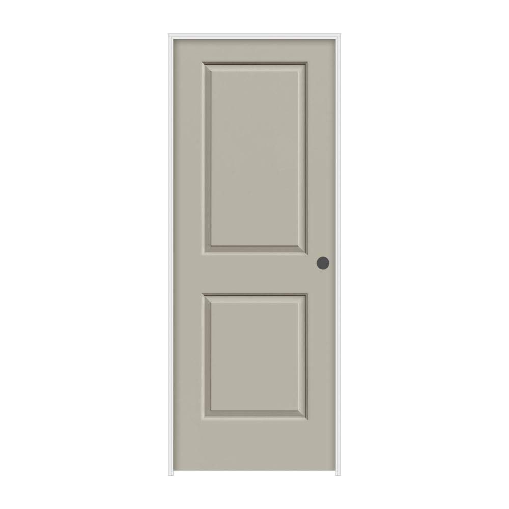28 in. x 80 in. Desert Sand Left-Hand Solid Core Molded Composite MDF Single Prehung Interior Door X14972