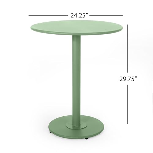 3-Piece Outdoor Bistro Set Iron Patio Furniture with 2 Chairs & Round Table Dark Green X291055