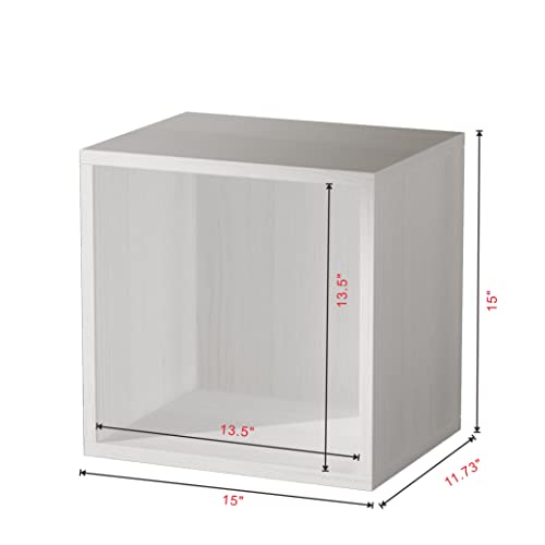 Pure White-Washed Wood Storage Cubes C683