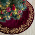 Burgundy Velvet Christmas Tree Skirt H48571