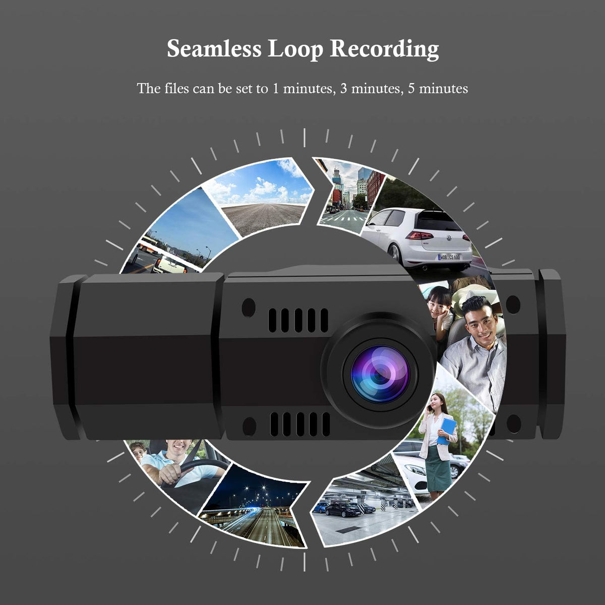 Dual Dash Cam FHD 1080P Front and Interior IR Night Vision Pack of 2 U496