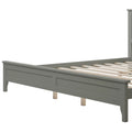 King Size Grey Solid Wood Platform Bed Frame with Headboard H37417