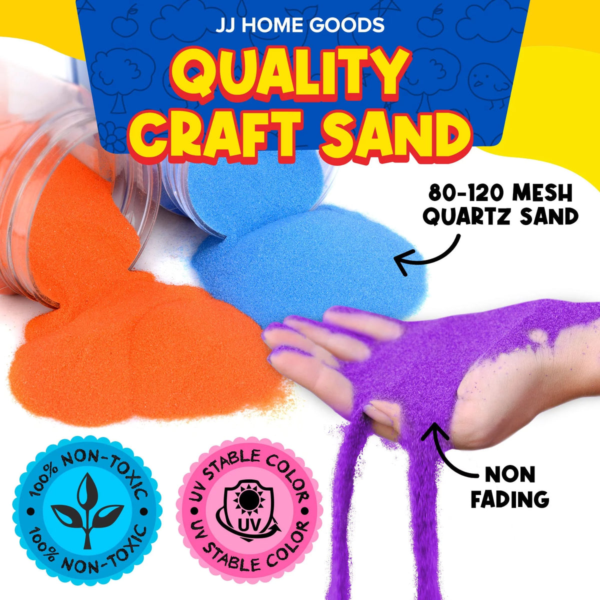 Colored Sand 16.5 lbs 15 Bottles Non-Toxic Craft Sand L760474