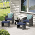 5 Piece Wicker Patio Furniture Set with Coffee Table V6138