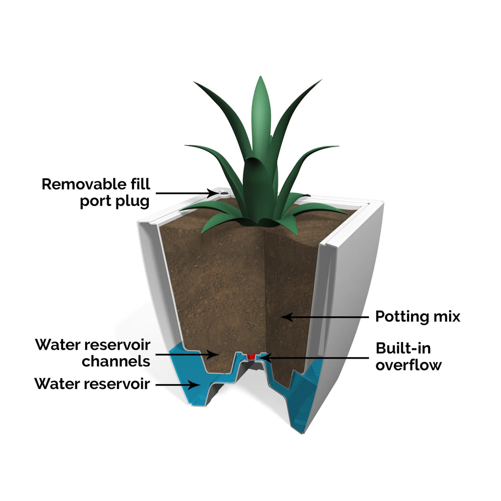 Black 24 in Square Planter Z1010