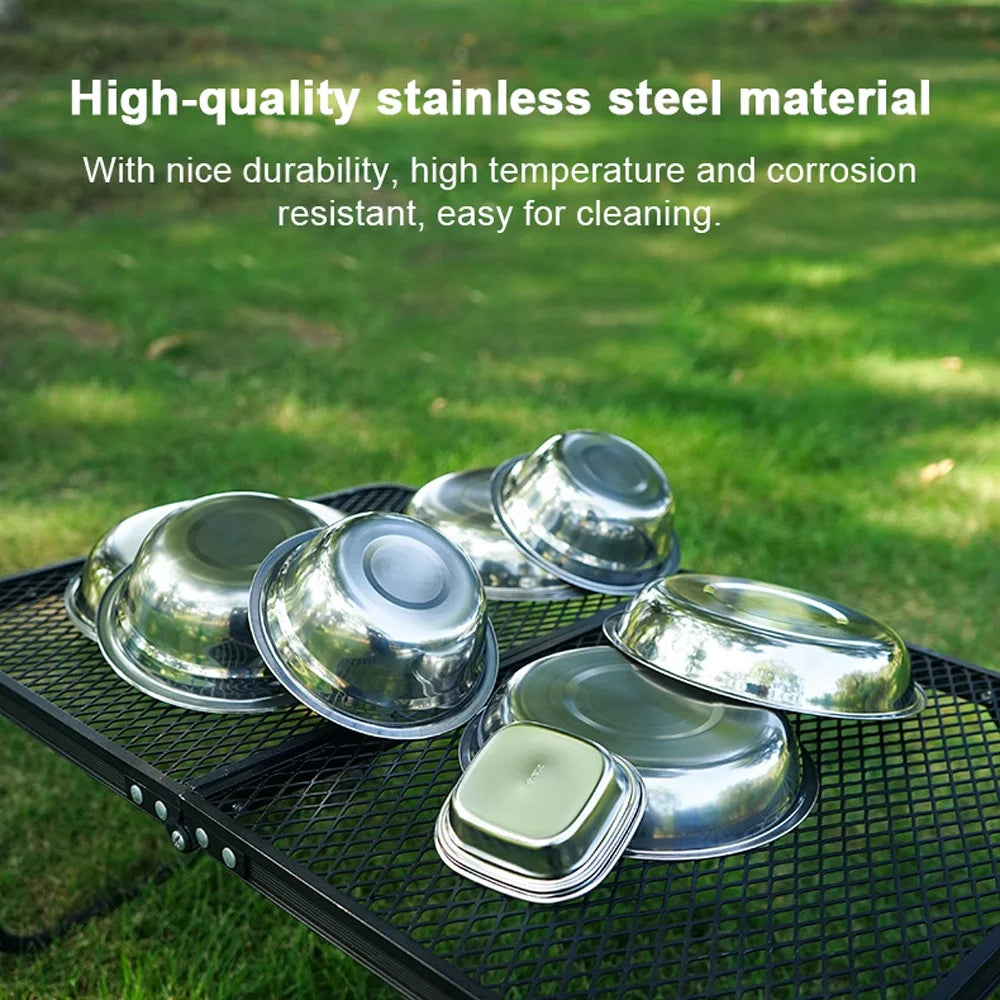 22PCS Portable Stainless Steel Camping Tableware Set with Storage Bag S576
