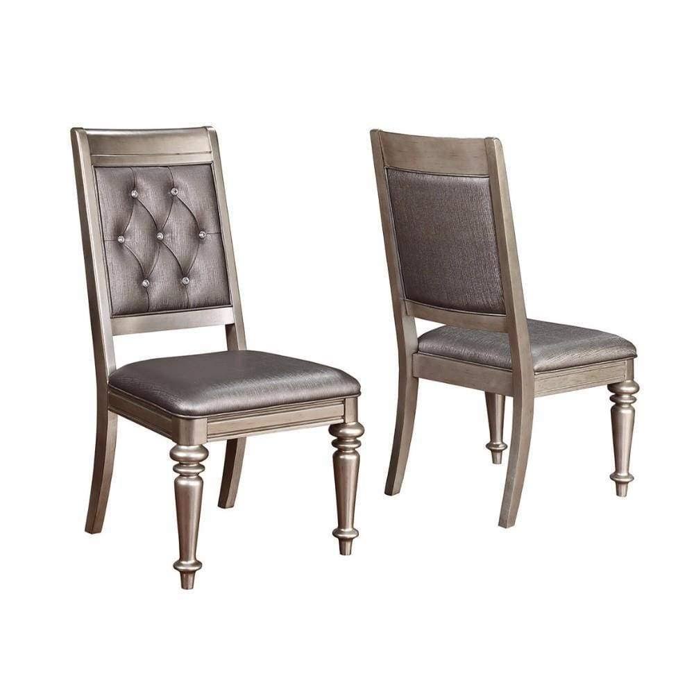 Metallic Platinum Arm Chair Set of 2 O47009