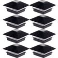 8 Pack Black Solar Post Cap Lights R1359