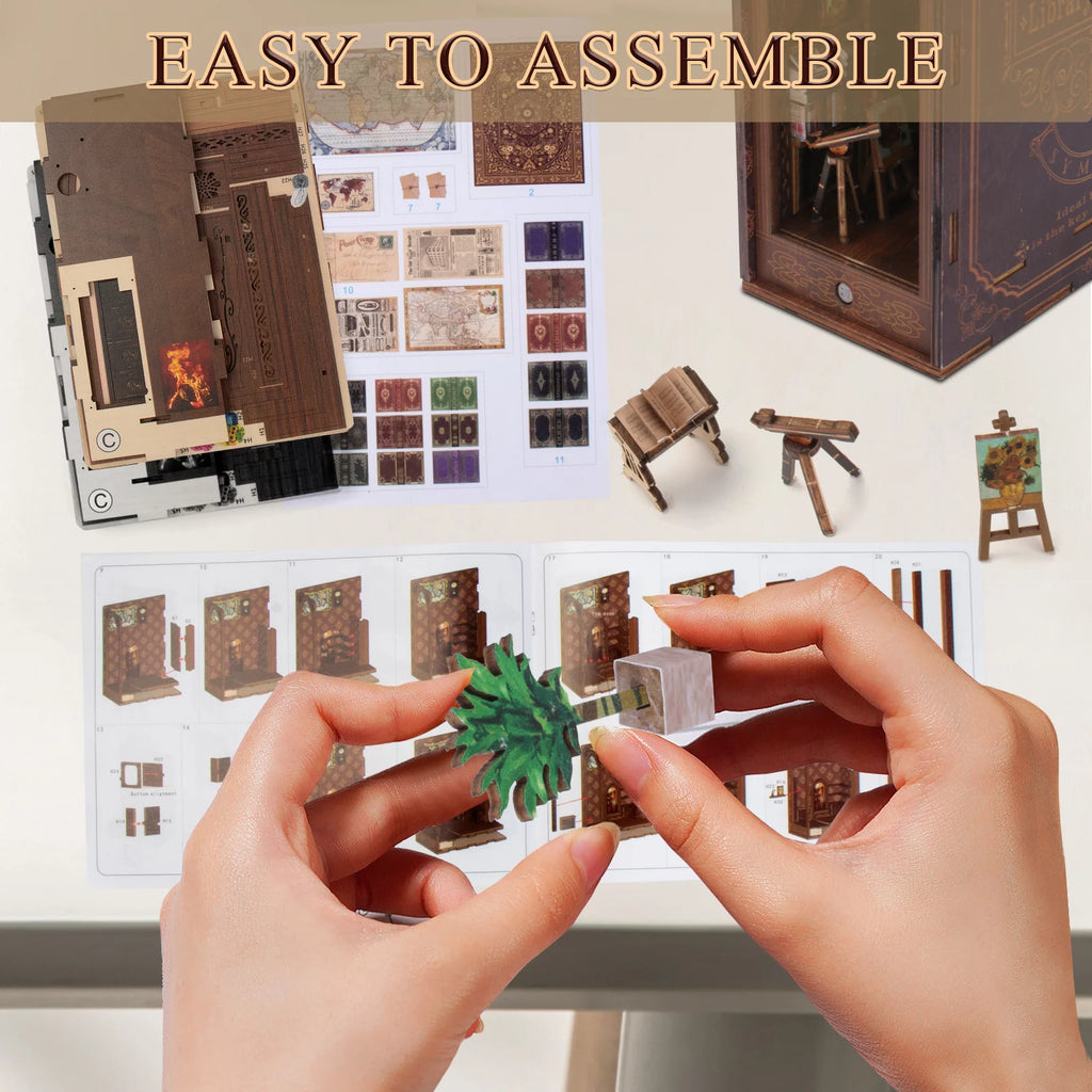 Wooden 3D Miniature Book Nook Kit with LED Light U935025